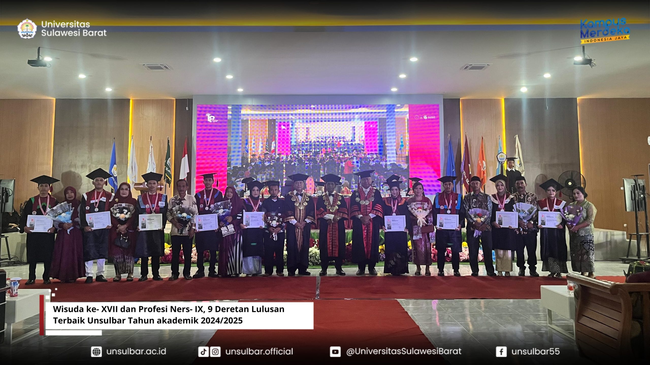 Wisuda ke- XVII dan Profesi Ners- IX, 9 Deretan Lulusan terbaik Unsulbar Tahun akademik 2024/2025