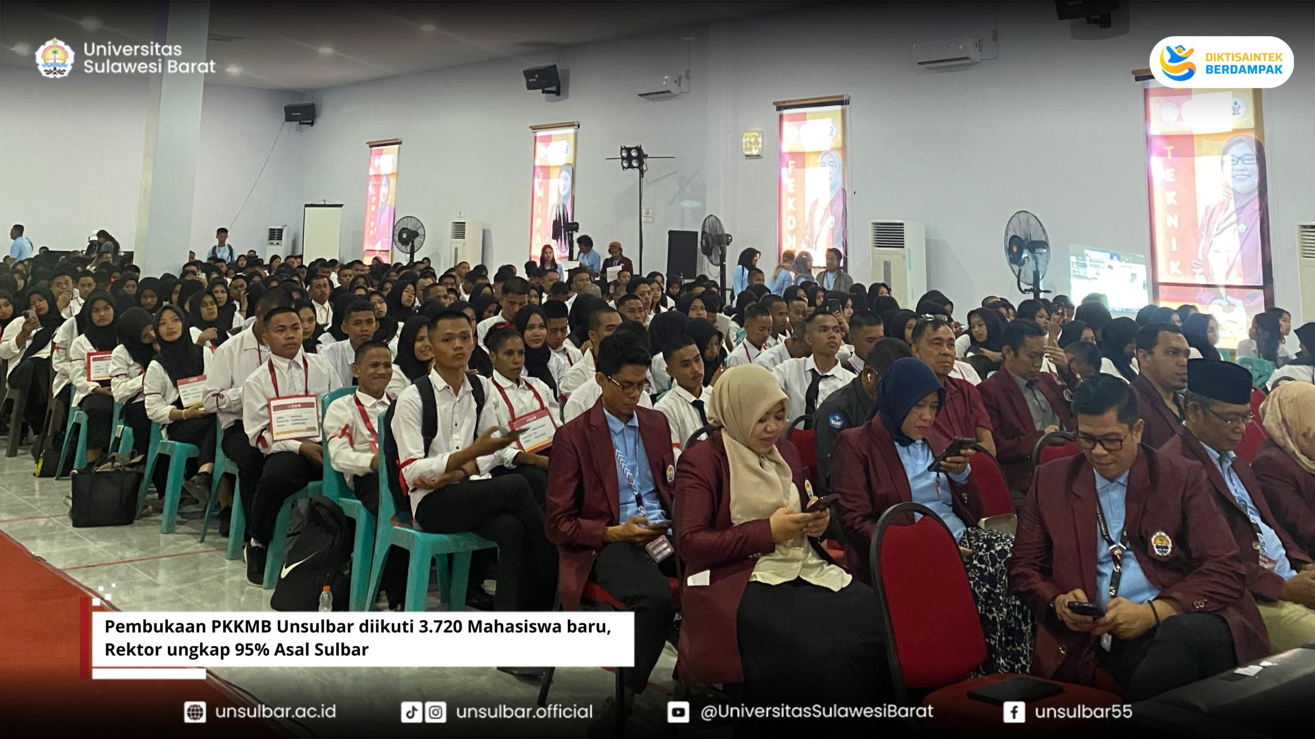 Pembukaan PKKMB Unsulbar diikuti 3.720 Mahasiswa baru, Rektor ungkap 95% Asal Sulbar