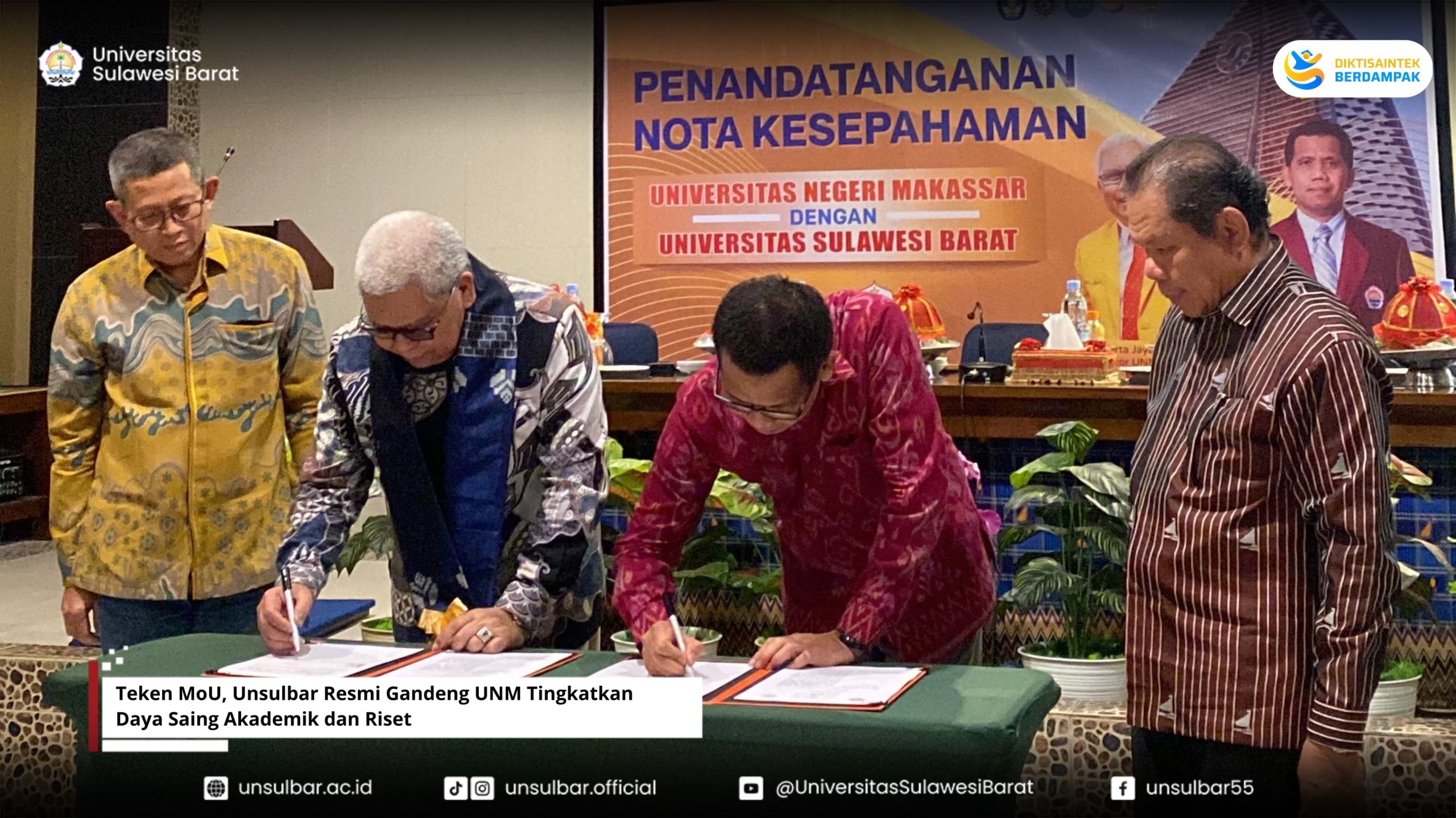 Teken MoU, Unsulbar Resmi Gandeng UNM Tingkatkan Daya Saing Akademik dan Riset