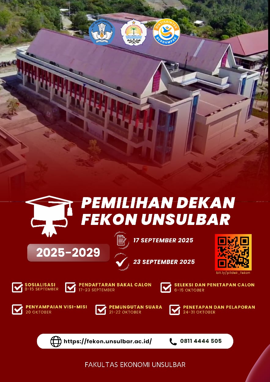 Fekon Unsulbar Mencari Dekan Baru, Simak Rangkaian Seleksinya Fekon Unsulbar Mencari Dekan Baru, Simak Rangkaian Seleksinya
