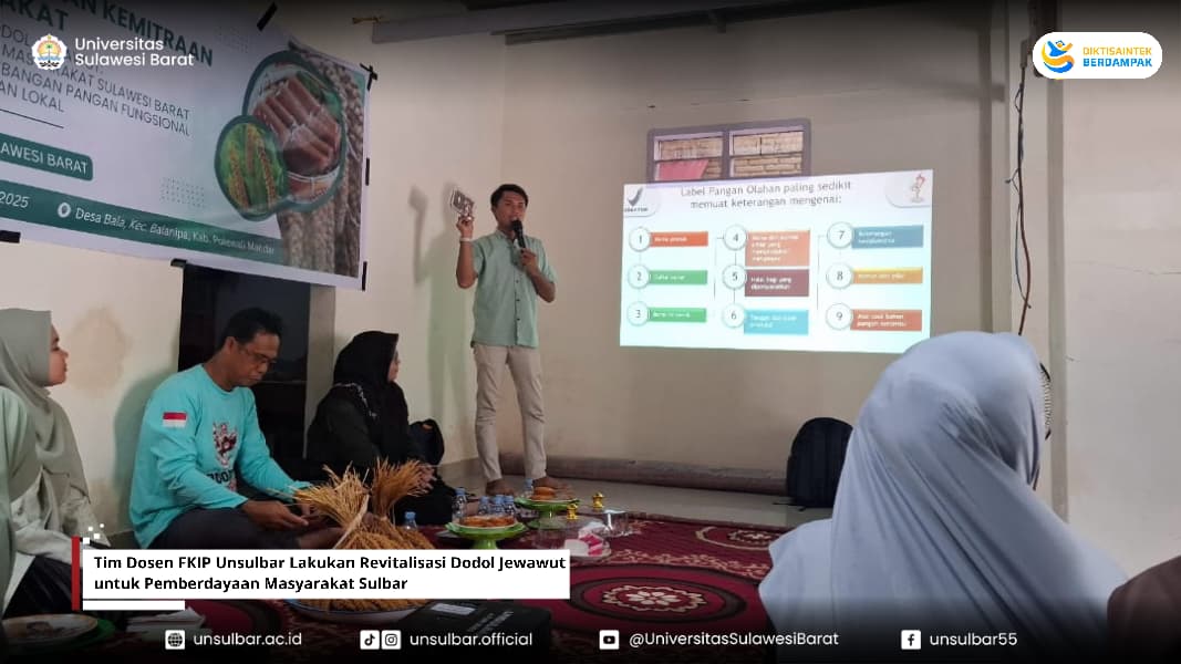 Tim Dosen FKIP Unsulbar Lakukan Revitalisasi Dodol Jewawut untuk Pemberdayaan Masyarakat Sulbar Tim Dosen FKIP Unsulbar Lakukan Revitalisasi Dodol Jewawut untuk Pemberdayaan Masyarakat Sulbar
