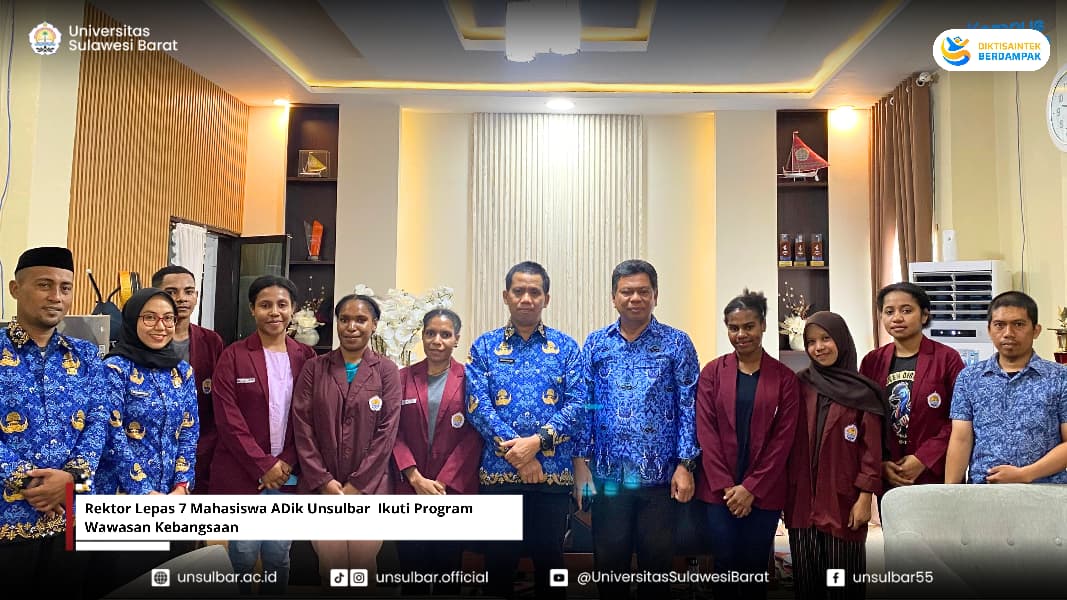 Rektor Lepas 7 Mahasiswa ADik Unsulbar  Ikuti Program Wawasan Kebangsaan