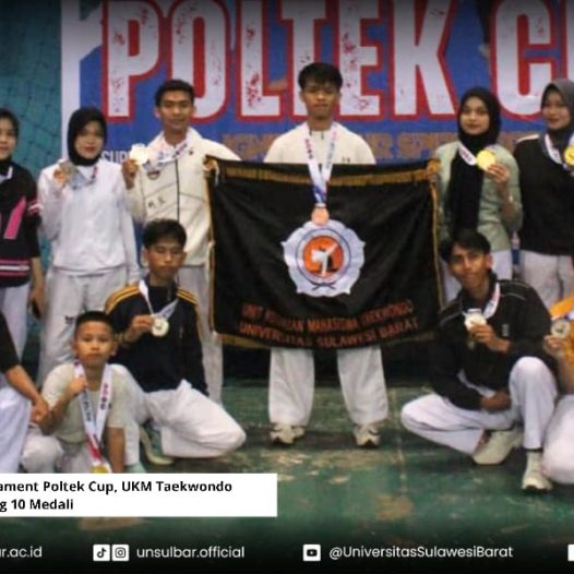 Cetak Prestasi Tournament Poltek Cup, UKM Taekwondo Unsulbar Bawa Pulang 10 Medali
