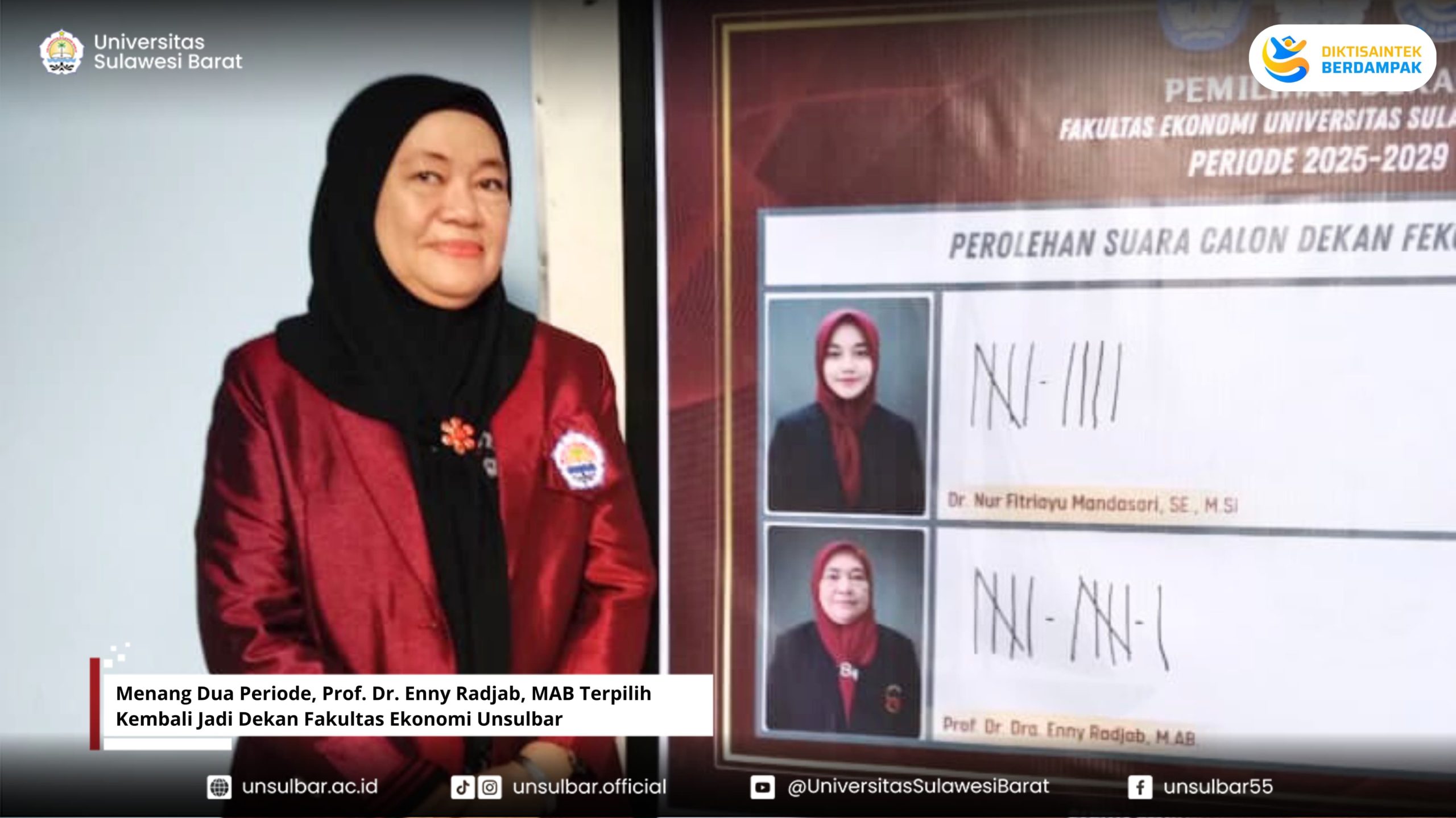 Menang Dua Periode, Prof. Dr. Enny Radjab, MAB Terpilih Kembali Jadi Dekan Fakultas Ekonomi Unsulbar Menang Dua Periode, Prof. Dr. Enny Radjab, MAB Terpilih Kembali Jadi Dekan Fakultas Ekonomi Unsulbar