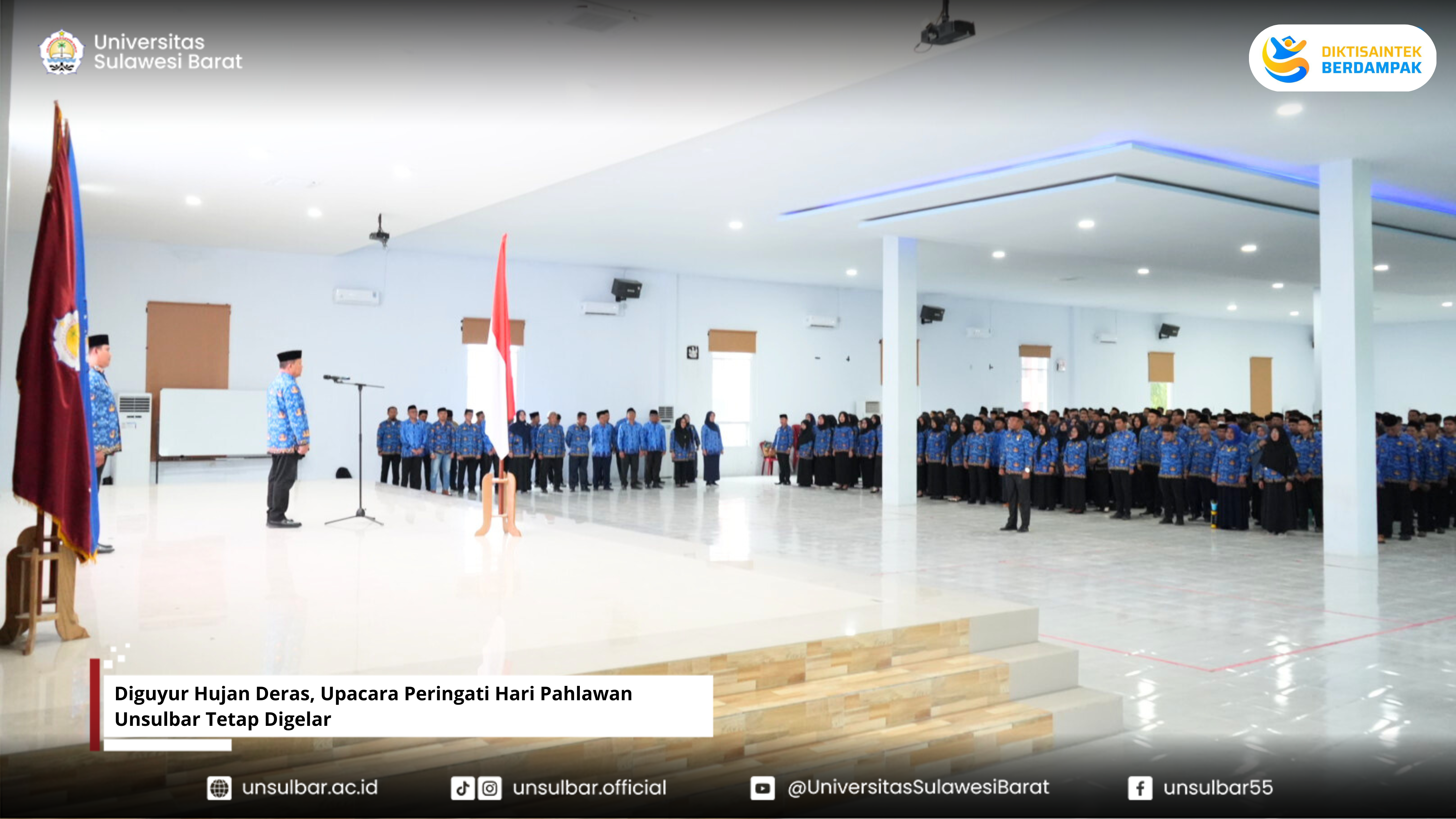 Diguyur Hujan Deras, Upacara Peringati Hari Pahlawan Unsulbar Tetap Digelar