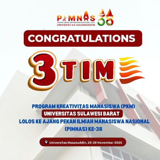 Tiga Tim PKM Unsulbar Lolos PIMNAS ke-38, Wakil Rektor III Beri Apresiasi