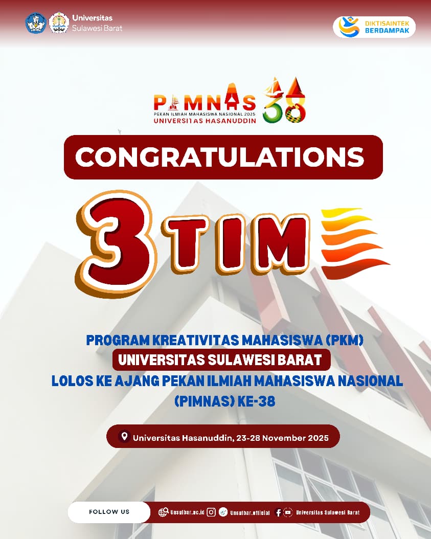 Tiga Tim PKM Unsulbar Lolos PIMNAS ke-38, Wakil Rektor III Beri Apresiasi