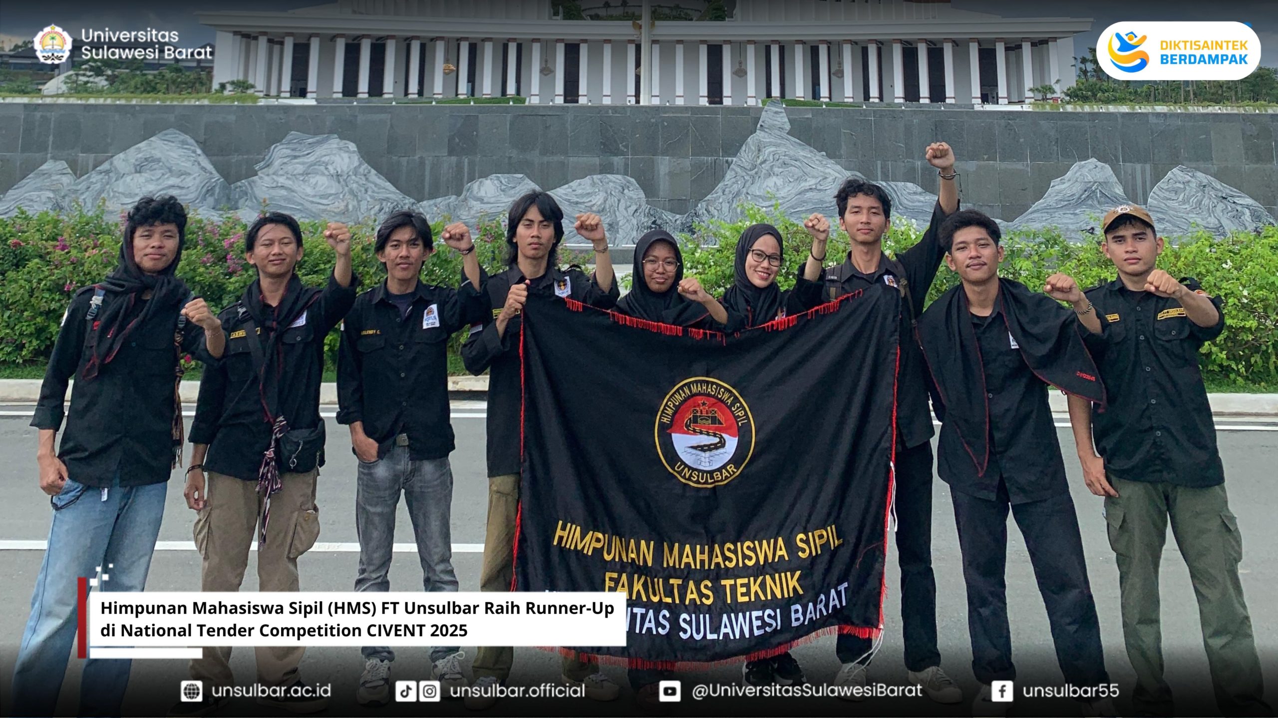 Himpunan Mahasiswa Sipil (HMS) FT Unsulbar Raih Runner-Up di National Tender Competition CIVENT 2025