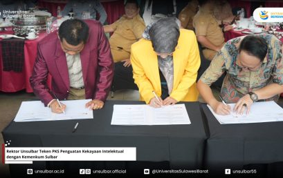 Rektor Unsulbar Teken PKS Penguatan Kekayaan Intelektual dengan Kemenkum Sulbar