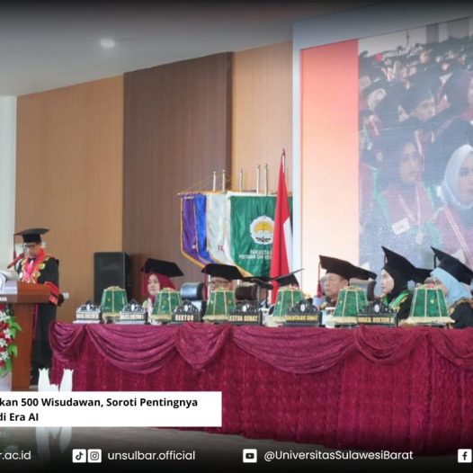 Rektor Unsulbar Kukuhkan 500 Wisudawan, Soroti Pentingnya Adaptasi dan Karakter di Era AI