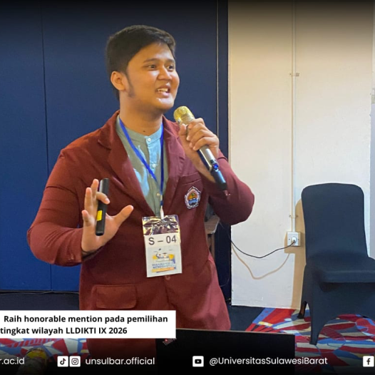 Mahasiswa HI Unsulbar  Raih honorable mention pada pemilihan mahasiswa berprestasi tingkat wilayah LLDIKTI IX 2026