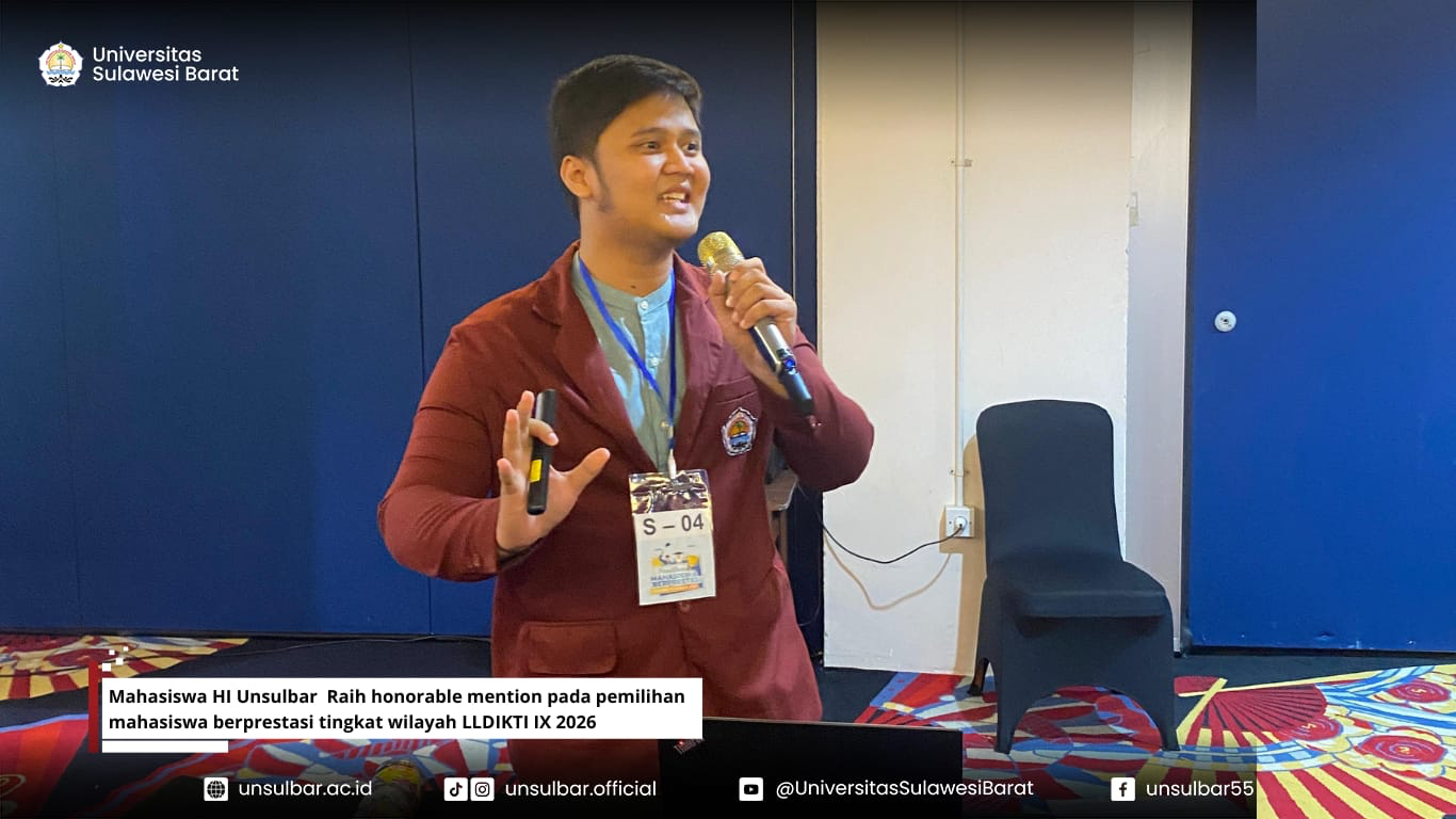 Mahasiswa HI Unsulbar  Raih honorable mention pada pemilihan mahasiswa berprestasi tingkat wilayah LLDIKTI IX 2026
