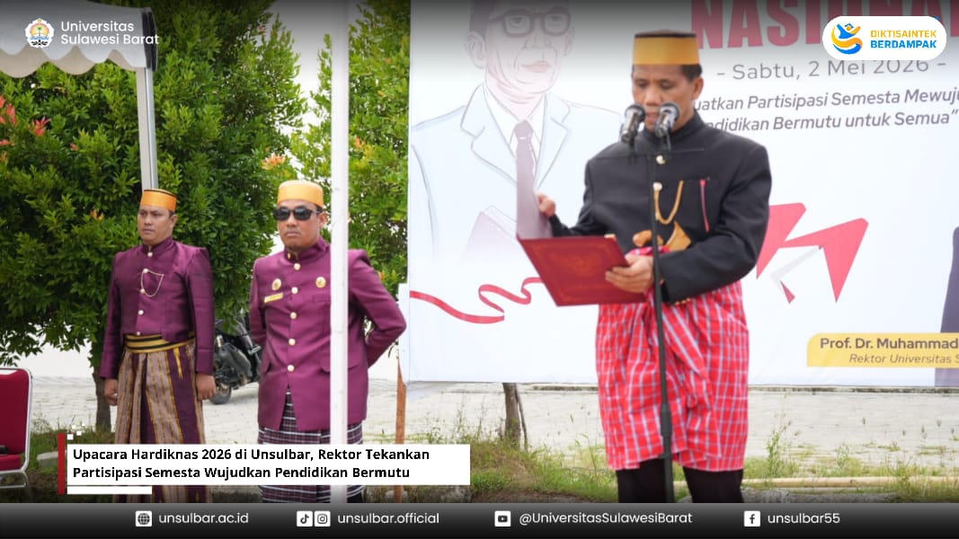 Upacara Hardiknas 2026 di Unsulbar, Rektor Tekankan Partisipasi Semesta Wujudkan Pendidikan Bermutu